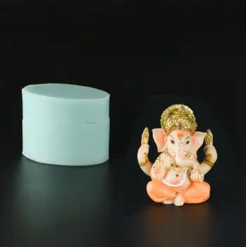 QT0082 Indijas dievs, Elephant trunk Dievs, sveķi, māla darinātas ziepes pelējuma svece pelējuma DIY silikona, ziepes, sveces aromāts akmens veidnes