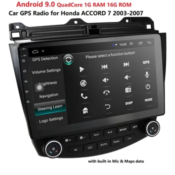 Quad Core Automašīnas Radio Multimediju Android 9.0 Honda Accord 7 2003-2007 1G RAM 10.1 Collu Auto GPS Navigācijas SWC WIFI DAB+ DVR BT