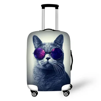 Queen stilā kaķis izdrukas vāks čemodāns, nepievelk putekļus, vienkrāsainu Ceļojumu Bagāžas Pārsegs, kas piemērots 18-30inch koferis