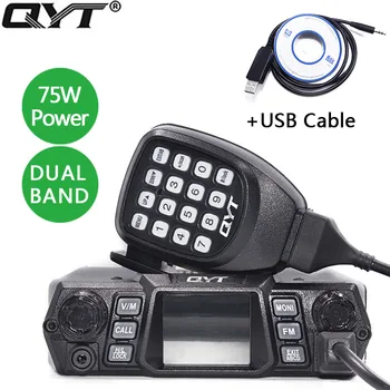 QYT KT-980Plus 75W Super Power divjoslu Mobilā Radio 136-174MHz/400-480MHZ Automašīnu Mobilo Radiosakaru QYT Auto Radio KT 980 Plus