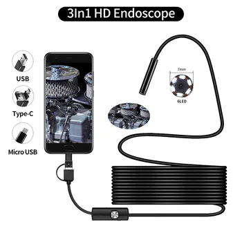 QZT USB Mini Endoskopu, Kameras Tips C Ūdensizturīgs Mini Borescope Pārbaudes Kameru, Micro Endoskopu Kameras Smart Android Tālrunis