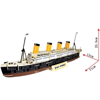 R. M. S Titānika Koka imitācijas super transporta jahtu buru kuģa modelis diy saliktas rotaļlietas koka kruīza karakuģis buru laivu dāvanu