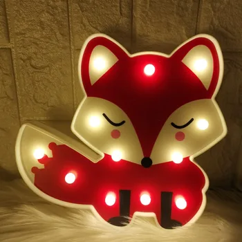 Radošuma Led Nakts Gaisma Krāsotas Fox Panda, Lauva Dzīvnieku Formas, Dekoratīvās Lampas Galda Lampas NightLights Bērniem Ziemassvētku Dāvanu