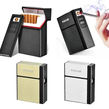Radošā Cigaretes Gadījumā Ar Vieglākiem Biznesa Noņemamu USB Elektronisko Cigarešu Aizdedzinātāja Uzlādes Vieglāks Kūpināšanas Kaste