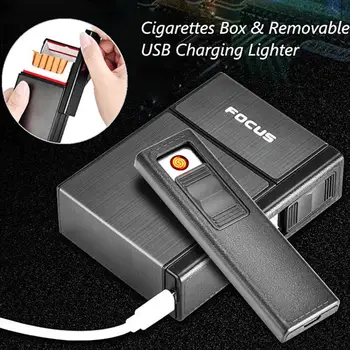 Radošā Cigaretes Gadījumā Ar Vieglākiem Biznesa Noņemamu USB Elektronisko Cigarešu Aizdedzinātāja Uzlādes Vieglāks Kūpināšanas Kaste