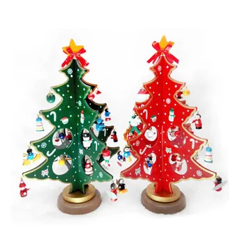 Radošā DIY Koka Eglīšu Rotājumi Ziemassvētku Dāvanu, Rotājumu Ziemsvētki Koks Galda, Galda Rotājumi