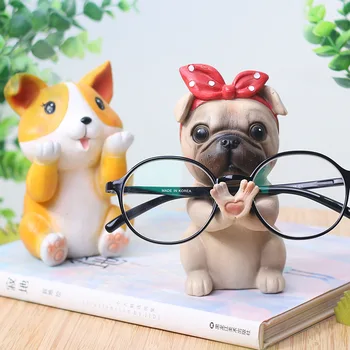 Radošā dzīvnieku suņu brilles rāmis sveķu materiāls office home darbvirsmas acu sēdekļa apdare corgi Schnauzer gudrs kucēns rāmis-60189