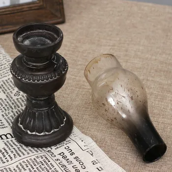 Radošā Sveķu Amatu Mājas Svece īpašnieks Apdare, Laternu Rotājumi Nostalgic vecmodīgs Vintage Stikla Petrolejas Lampas