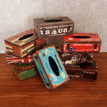 Radošā vintage aksesuāri, koka un kartona kastes salvešu kastes ūdensizturīgs audu kastes