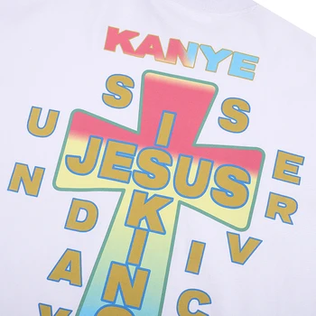 RAKSTS 2020 T Krekls Vīriešiem Kanye Jēzus Ir Ķēniņš t-kreklu Radošā Dizaina Retro Krusta Hip Hop Homme Topi, t-veida