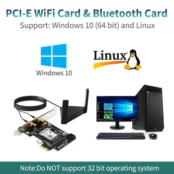 Rakstāmgalda PCIe Dual Band 3000Mbps Wi-Fi, Bluetooth 6 5.0 Wifi Adapteris Intel AX200 Bezvadu Karte 802.11 ac/ax MU-MIMO OFDMA