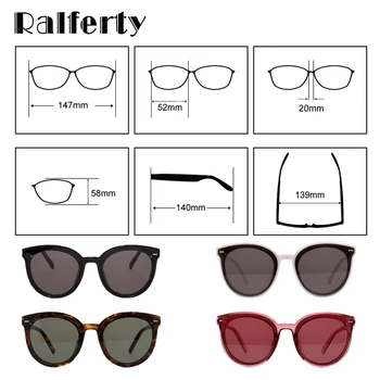 Ralferty Korejas Saulesbrilles Sievietēm, Vīriešiem luksusa Zīmolu Lielajam Melnās Saules Brilles UV400 Punkti 2019 lunette Toņos Sievietēm W181204