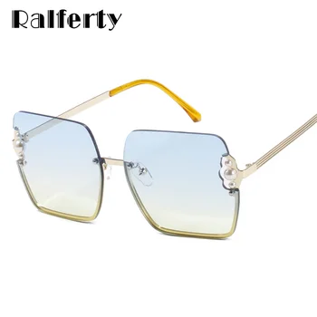 Ralferty Lielgabarīta Sqaure Saulesbrilles Sieviešu Luxury Pearl Toņos Sievietēm gafas de sol mujer oculos de sol feminino W0902