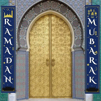 Ramadan Mubarak Durvju Lieveņa Banner Eid Mubarak Banner Karājas Vainags Karoga Musulmaņu Musulmaņu Svētku EID Mājas Ramadāna Kareem Dekori