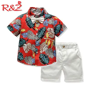 R&Z 2019 Zēni Kopa Ar Īsām Piedurknēm Krekls Bikses 2 Gabals, Kas Josta Dāvanu Vasaras Karstā Sprādziena Džentlmenis Zēns Zīdaiņu Apģērbu