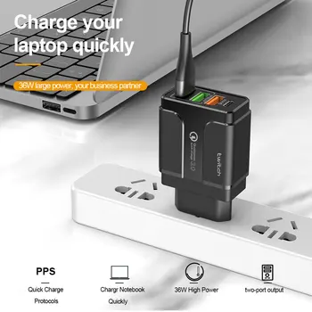 Raut USB PD Lādētājs iPhone 11 Pro XR Xs Max 36W Ciparu Displejs Fast Charger Ātri Uzlādēt 3.0 Tālruņu Lādētāju Xiaomi K20