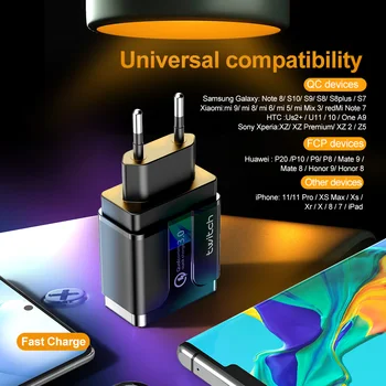 Raut Ātri Uzlādēt QC 3.0 USB MUMS, ES Lādētājs Universālu Mobilo Tālruņu Lādētāju Sienas Ātrās Uzlādes Adapteri iPhone Samsung Xiaomi