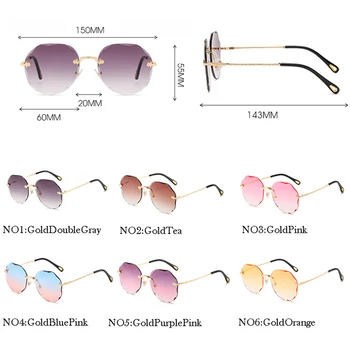 RBROVO ir 2021. bez apmales Sieviešu Saulesbrilles Luksusa, Saules Brilles Sieviešu Modes Zīmola Dizaineru Saulesbrilles Kārta Gafas De Sol Mujer