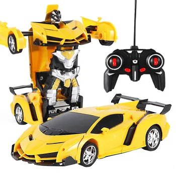 RC Auto Transformācijas Roboti Elektriskās Tālvadības Auto Pogu Tālvadības Deformējami Transportlīdzekļa Robots Rotaļlietas Dāvanām Zēniem