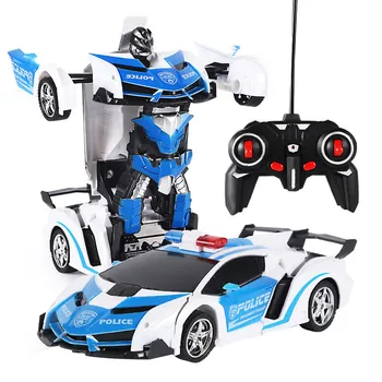 RC Auto Transformācijas Roboti Elektriskās Tālvadības Auto Pogu Tālvadības Deformējami Transportlīdzekļa Robots Rotaļlietas Dāvanām Zēniem