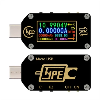 RD TC66/TC66C Tipa C PD izraisīt USB Voltmetrs ammeter spriegums 2 veidu norēķinu metru multimetrs PD lādētājs akumulators USB Testeris