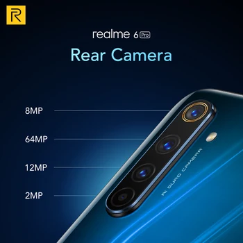 Realme 6 Pro 6pro Globālo Versiju, 8GB RAM atmiņa, 128GB ROM Mobilo Telefonu Snapdragon 720G 30W Ātrās Uzlādes 64MP Kameru ES Plug NFCellphone