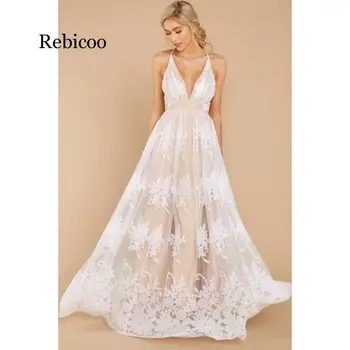 Rebicoo kleita Womens Vakara Puse vasaras cietā eleganta kleita Oficiāli Šifona Piedurknēm Balli Gara kleita