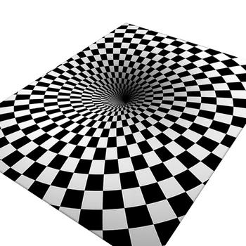 Redzes Ilūzija Paklāju 3D Paklāju Melnā un Baltā Paklāji Ģeometriskā Mākslas Paklāja Dzīvojamā Istaba Guļamistaba Laucinieks Un Mīkstu Paklāju Alfombras