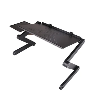 Regulējams alumīnija sakausējuma klēpjdatoru galda ergonomisks pārnēsājams gultas paplāte PC galda rāmis ar peles paliktņa