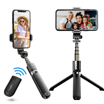 Regulējams Bezvadu Bluetooth Selfie Stick Salokāms Mini Statīvu Paplašināma Monopod ar Tālvadības pulti iPhone IOS Android