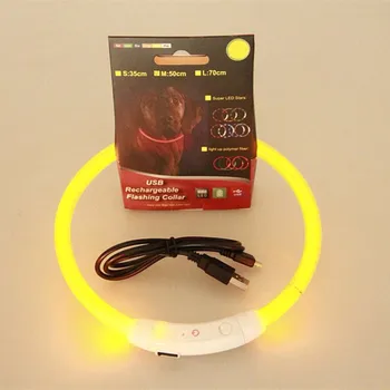 Regulējams USB Uzlādes Pet Suns Apkakles, Uzlādējams LED Caurule, kas Mirgo Nakts Suņu Collars Kvēlojošs Gaismas Drošības Mājdzīvnieki Apkakles #R5