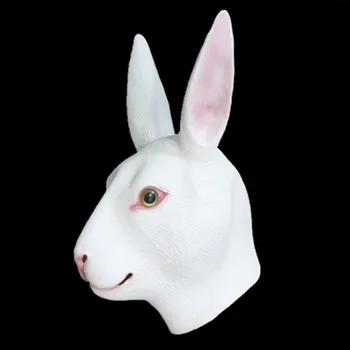 Reklāmas Reālistisku augstas kvalitātes iedomātā lateksa kostīms pelēkā Halloween Melns lateksa truša maska