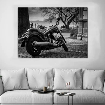 RELIABLI ART Cool Motociklu Bildes Kanvas Glezna Melnā Un Baltā Plakāti Un Izdrukas Sienas Mākslu Par Dzīves Telpu Dekorēšana