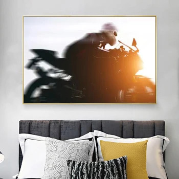 RELIABLI ART Cool Motociklu Bildes Kanvas Glezna Melnā Un Baltā Plakāti Un Izdrukas Sienas Mākslu Par Dzīves Telpu Dekorēšana