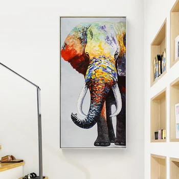 RELIABLI MĀKSLAS Krāsains Zilonis Dzīvnieku Attēlus, Mātes Un Bērna Sienas Audekls Gleznas Dzīvojamā Istaba Dekoratīvs Plakāts, BEZ RĀMJA