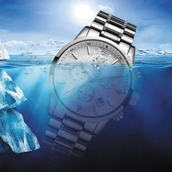 Reloj hombre LIGE Jaunu Vīriešu Pulksteņi Top Luksusa Zīmolu Pilnu Tērauda Ūdensizturīgs Sporta Kvarca Skatīties Vīriešu Modes Datums Pulkstenis Sudraba Skatīties