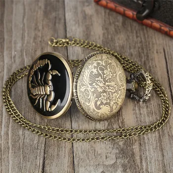 Reloj Mujer Vintage Kvarca Retro Kabatas pulkstenis Sievietēm, Vīriešiem, Kabatas Pulksteņi Delikāts Scorpion Modelis Dāvanu World Of Warcraft