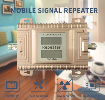 Repeater 2G 3G 4G 850 1700 2100 AWS LTE Mobilā tīkla Signāla Pastiprinātājs Amerikā Mobilo sakaru Amplifie Mobilā Signāla Pastiprinātājs Repeater