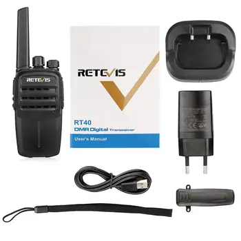 RETEVIS RT40 Licence-bezmaksas Digitālo divvirzienu Radio Portatīvās Walkie Talkie 2gab DMR PMR446/FRS PMR 446MHz 0,5 W, Viesnīcu/Restorānu