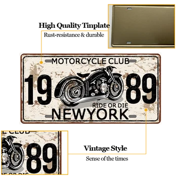 Retro Autocycle Vintage Metāla Plakātu Motociklu Skārda Zīmes Plāksnīte, Garāža Mājas Sienas Dekori 15x30cm