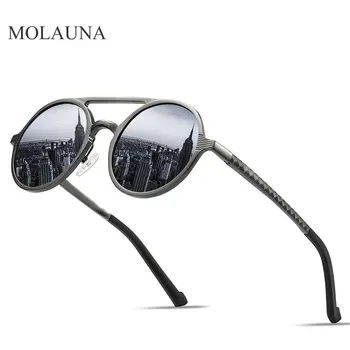 Retro Kārtu Steampunk Saulesbrilles Vīriešiem, Sievietēm, Alumīnija Vīriešu Polarizētās Saulesbrilles, Klasiskās, Braukšanas, Vīriešu Brilles Oculos De Sol UV400