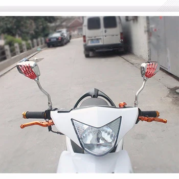 Retro Motociklu atpakaļskata Spogulis Chrome retroviseur moto spoguļi Skeleta Galvaskauss Atpakaļskata Scooter Universālā spoguļi
