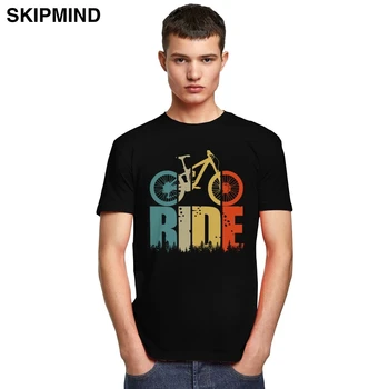 Retro Mountain Bike Ride T Krekls Vīriešiem MTB Mīļākais T-krekls ar Īsām Piedurknēm Drukāt Kokvilnas t-veida Topi, Velosipēdistiem Un Motociklistiem Dāvanu Apģērbi