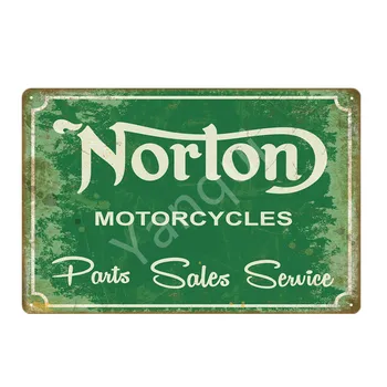 Retro Norton Motociklu Dekori, Metāla, Plakātu, Skārda Zīmes Pub Auto Kluba Bārā Garāža, Veikals, Mājas Sienu Apdare Mākslas Carft Dāvanu YQZ084