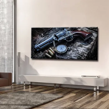 Revolveris Ieroci Pistoli Kabatā skatīties Sienas Mākslas Mājas Dekoru Kanvas Bildes HD Izdrukas Ieroci Pistole, Krāsošanas Zēns Teen Guļamistaba Plakātu Sienas