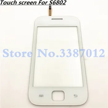 Rezerves Touch Screen Digitizer Sensors Ārējā Stikla Lēcu Panelis Samsung Galaxy Ace DUOS GT-S6802 S6802 Melns un Balts