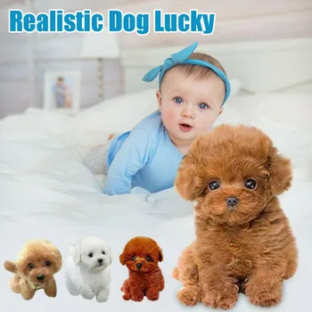Reāli Rotaļu Suns Laimīgs Simulācijas Suns, Pūdelis Plīša Rotaļlietas Ir Darinātas Reālistisks Attēls Rotaļlieta Suns Plīša Pildījumu Anim Rotaļlietas Bērniem