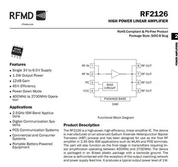 RF2126 400MHZ-2700MHZ platjoslas RF Jaudas Pastiprinātājs 2.4 GHZ 1W UZ WIFI Bluetooth Ham Radio Pastiprinātājs ar siltuma izlietnes
