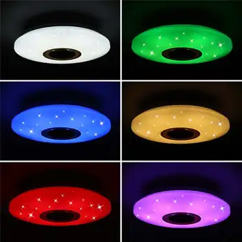 RGB Intensitāti Mūzikas griestu lampa APP kontroles 60W 102led Lampas AC85-265V mājas bērniem bluetooth skaļrunis, apgaismojuma Armatūra