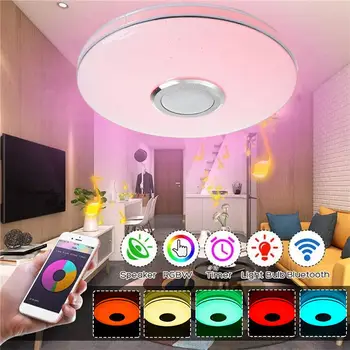 RGB LED Griestu Gaismas Intensitāti 36W Mūzikas Gaismas APP Bluetooth Tālvadības pults Smart Guļamistaba Taimeris, Nakts Lampas
